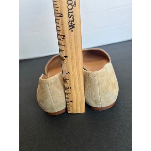 J.Crew Zoe Beige Tan Suede D'Orsay Pointy Toe Slip On Flat Loafer Shoes Sz 10 - Picture 9 of 12